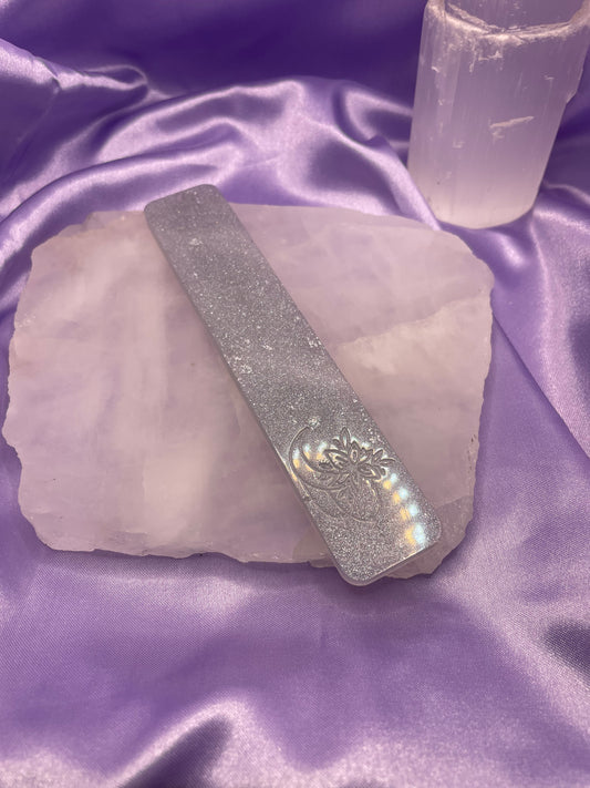 Silver moon/flower bookmark