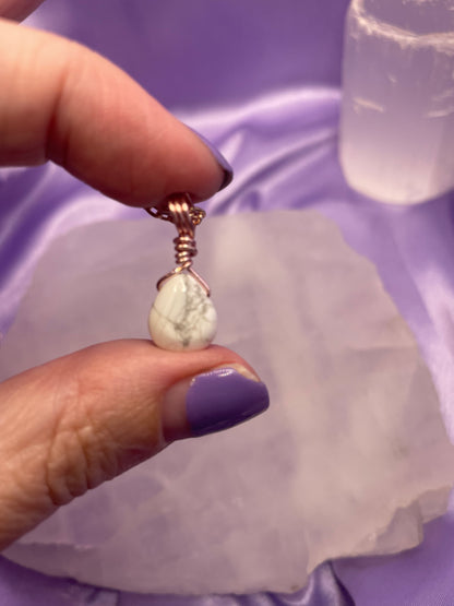 Howlite Teardrop - Rose Gold