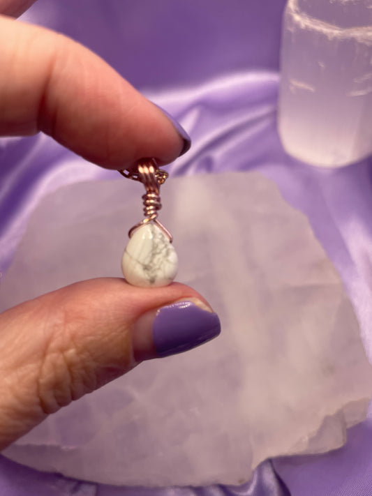 Howlite Teardrop - Rose Gold