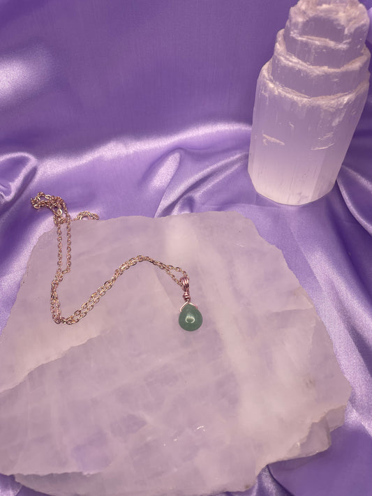 Green Aventurine Teardrop - Rose Gold