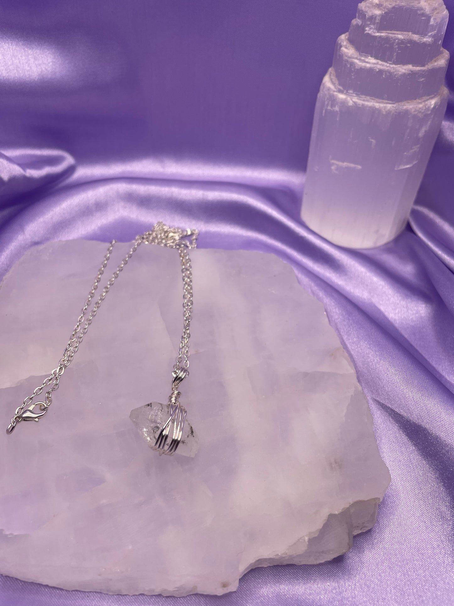 Herkimer Diamond- Silver 18”