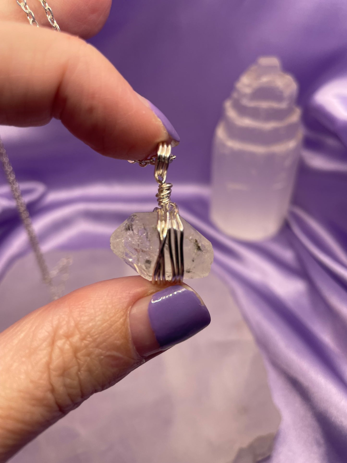 Herkimer Diamond- Silver 18”