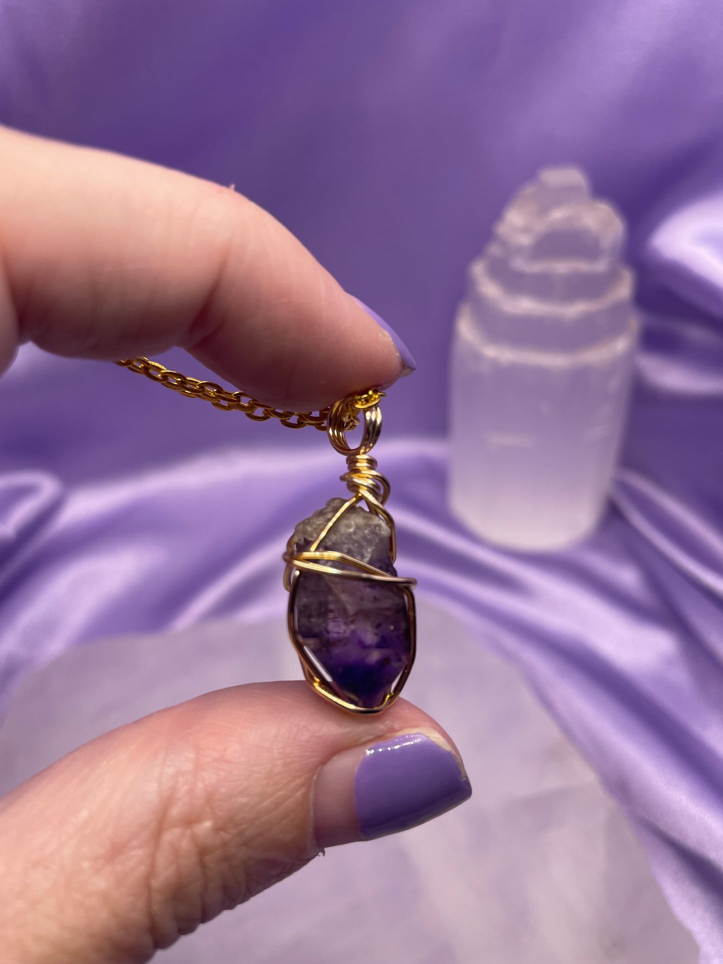 Brandberg Amethyst - Gold 18”