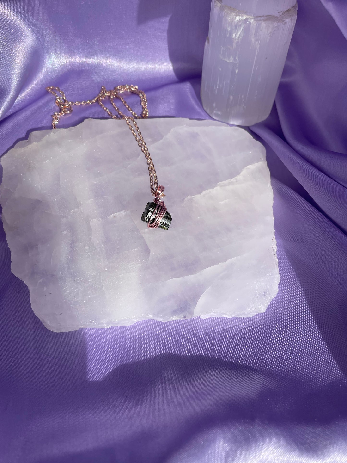 Green Tourmaline - Rose Gold 18”