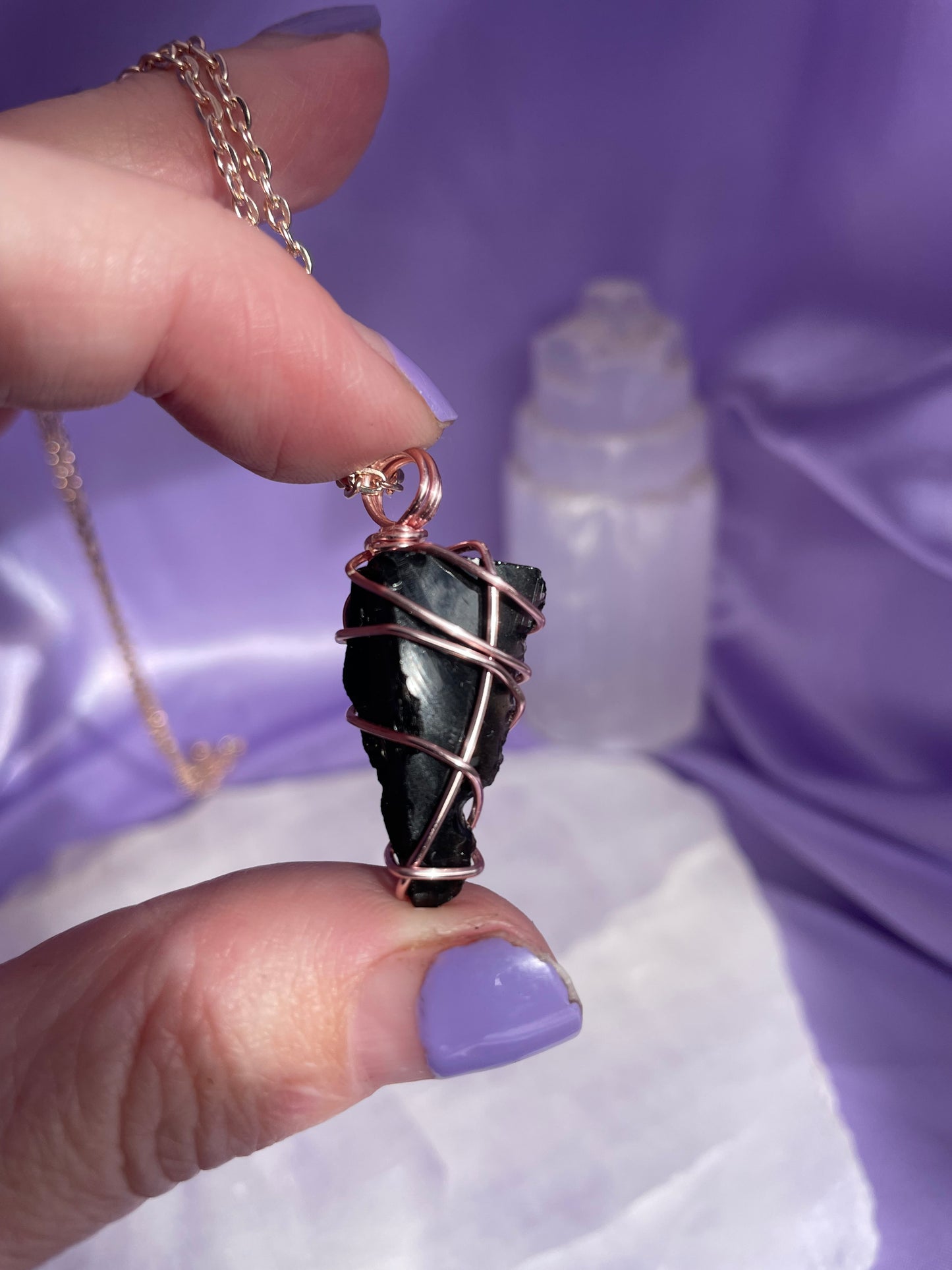 Black Obsidian - Rose Gold 20”