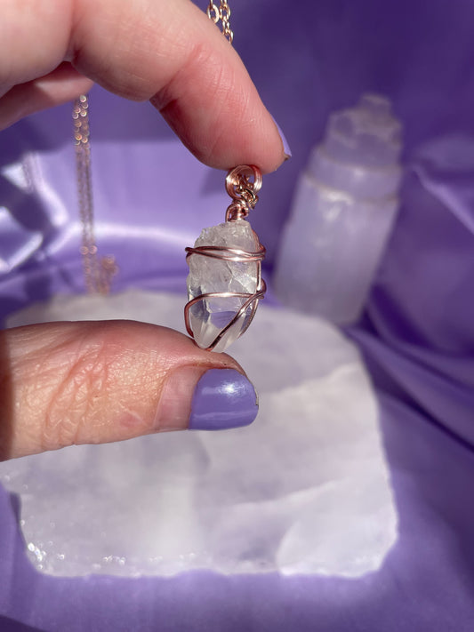Clear Quartz - Rose Gold 16”