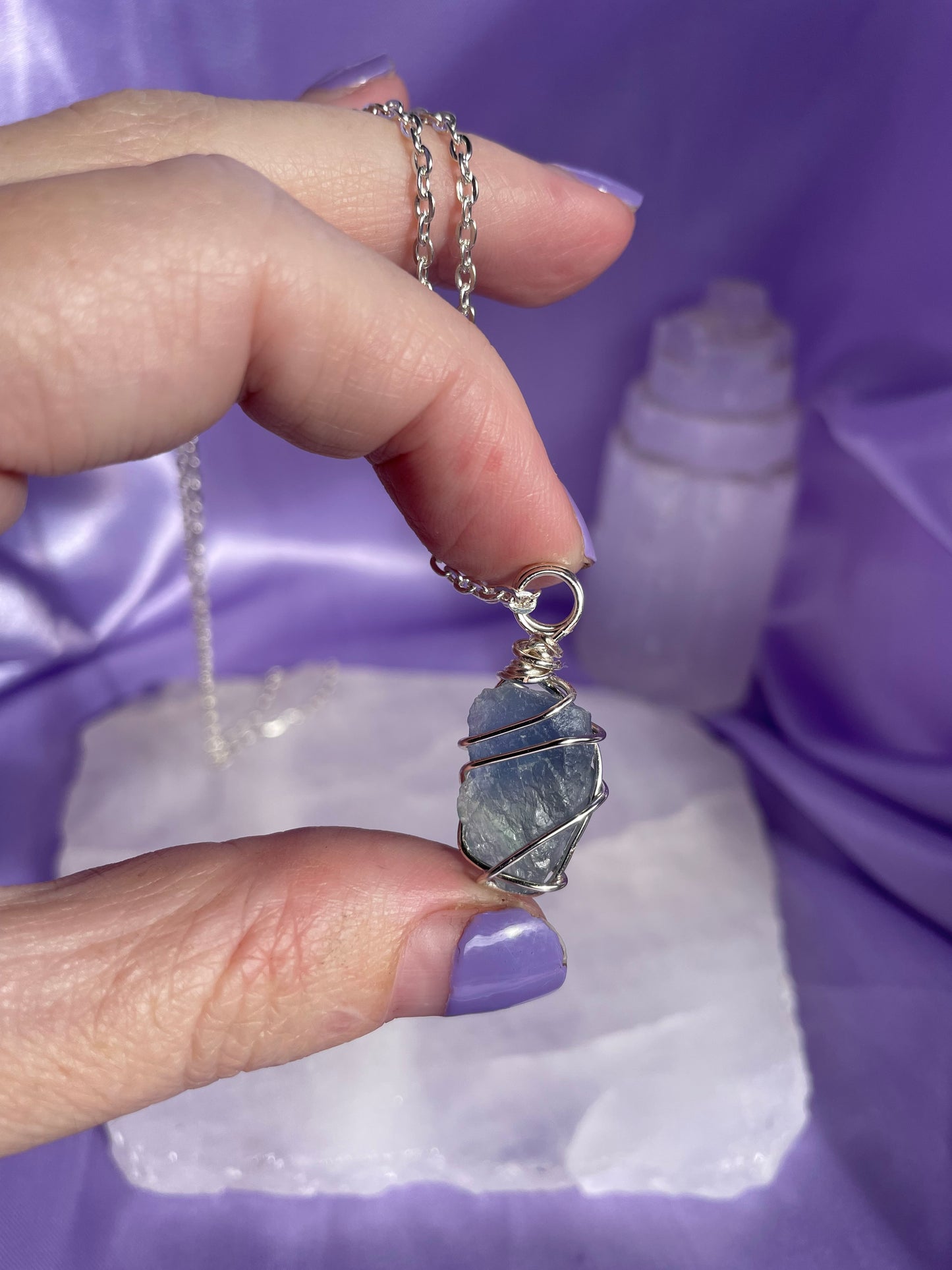Blue Fluorite - Silver 20”
