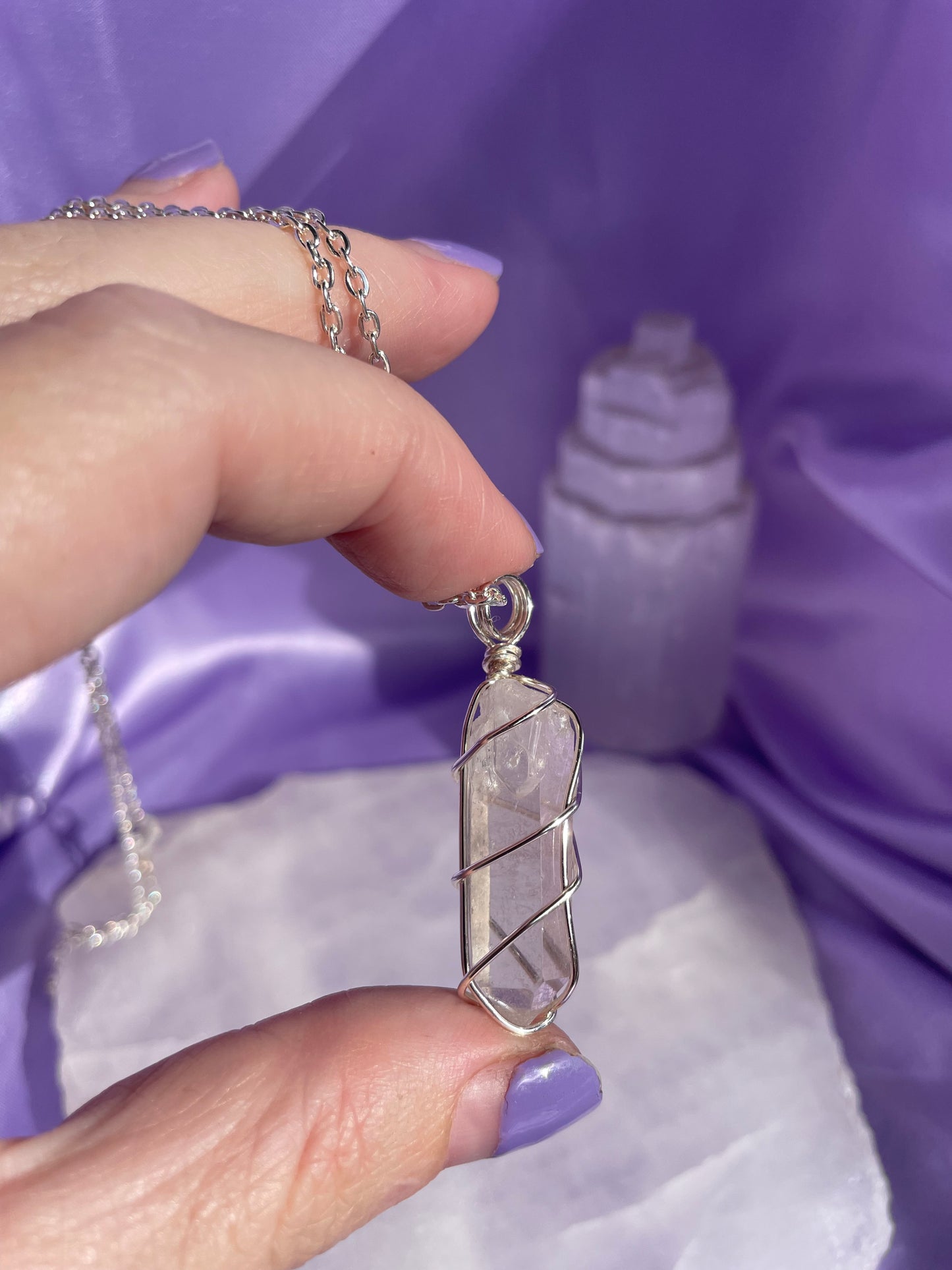 Clear Quartz - Silver 20”