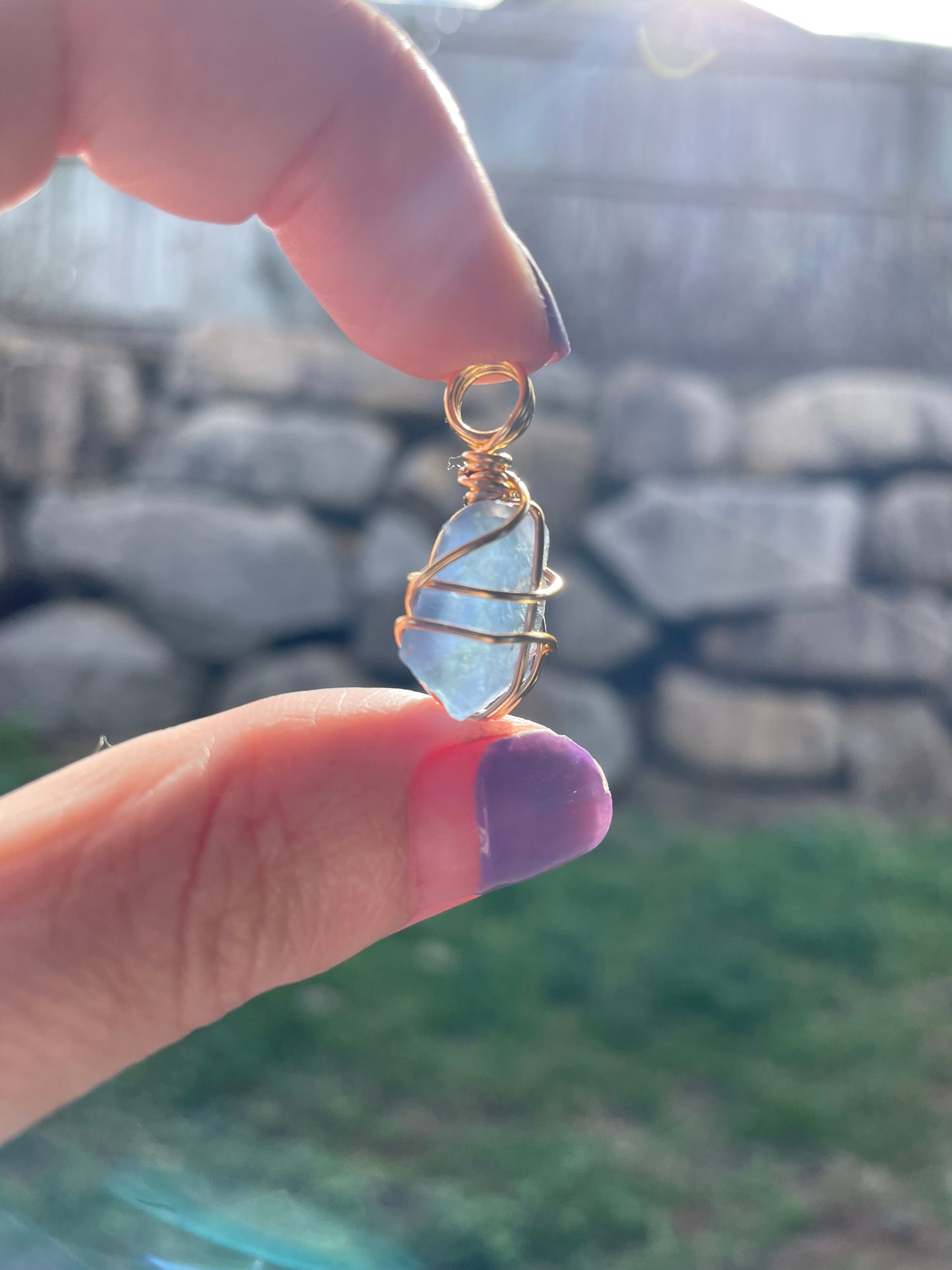 Blue Fluorite - Gold 18”