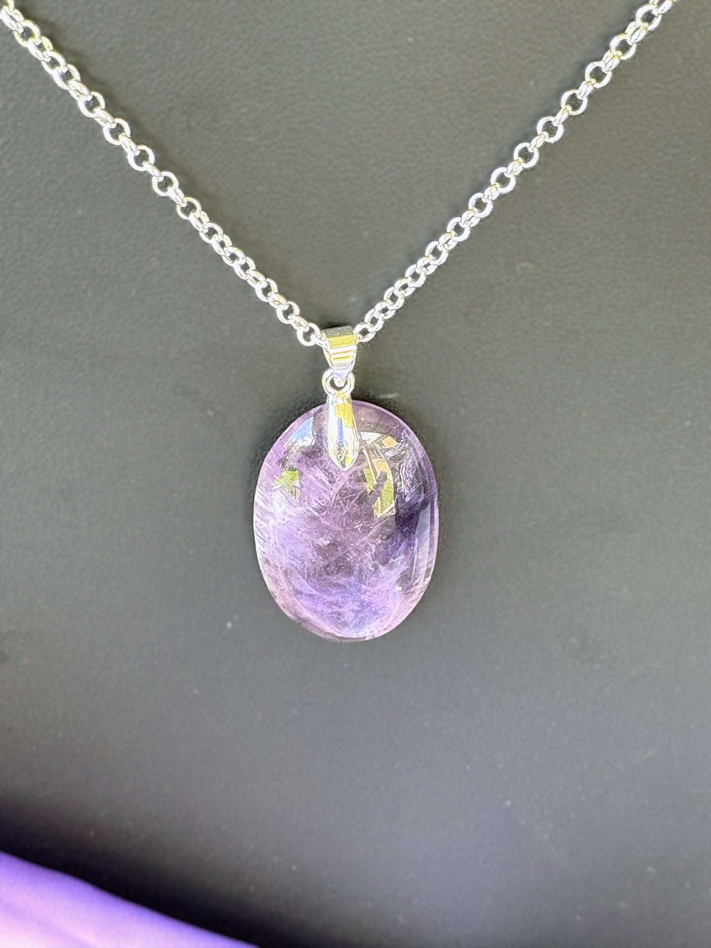Amethyst oval - Silver