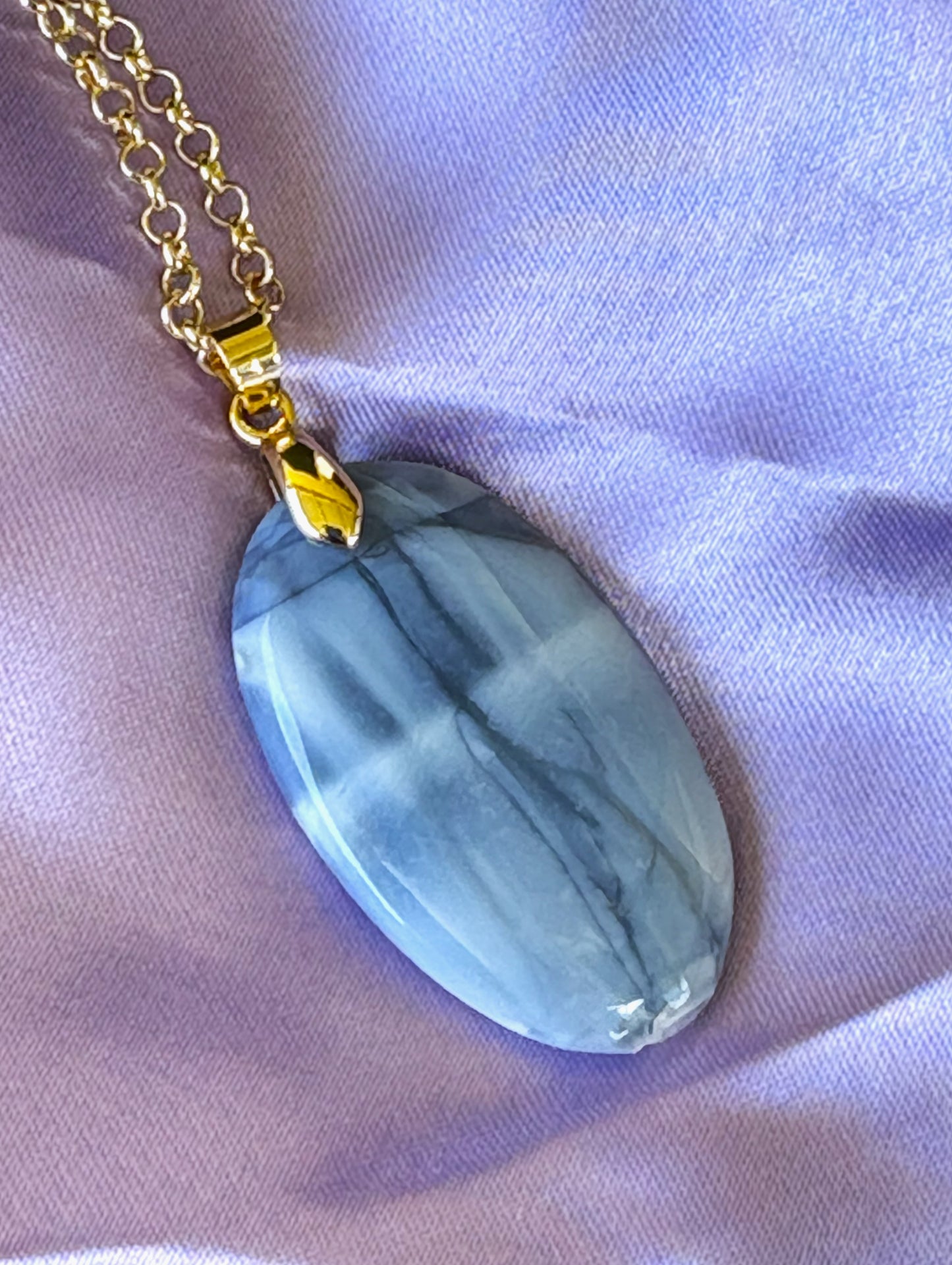 Blue Opal Oval - Gold