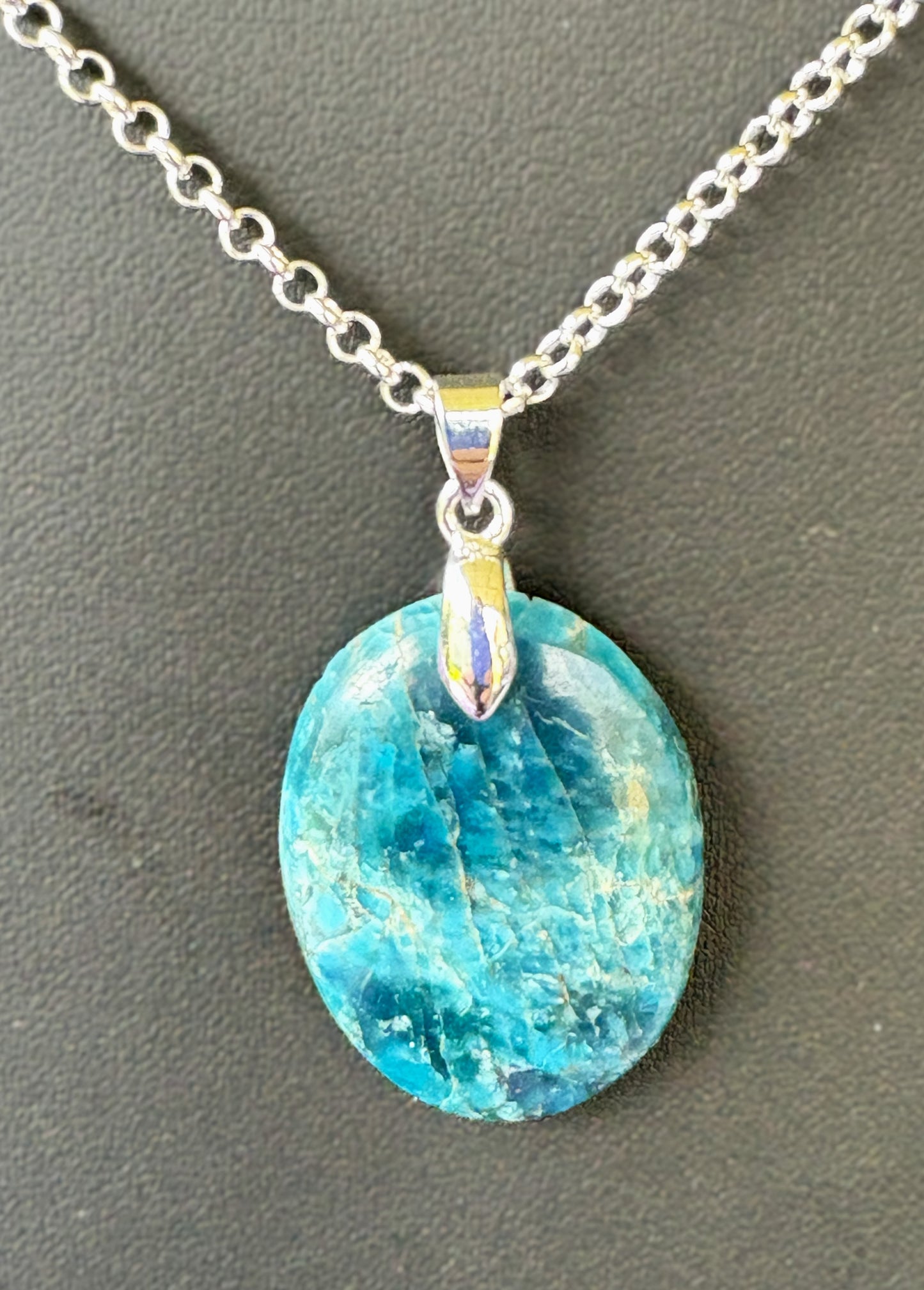 Blue Apatite Oval - Silver