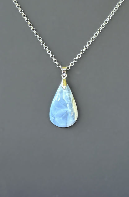Blue Opal Teardrop -Silver