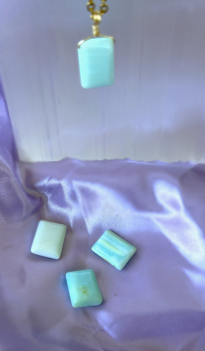 Blue Opal Square Necklace