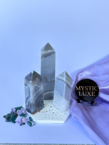 Druzy Agate Towers - Blue