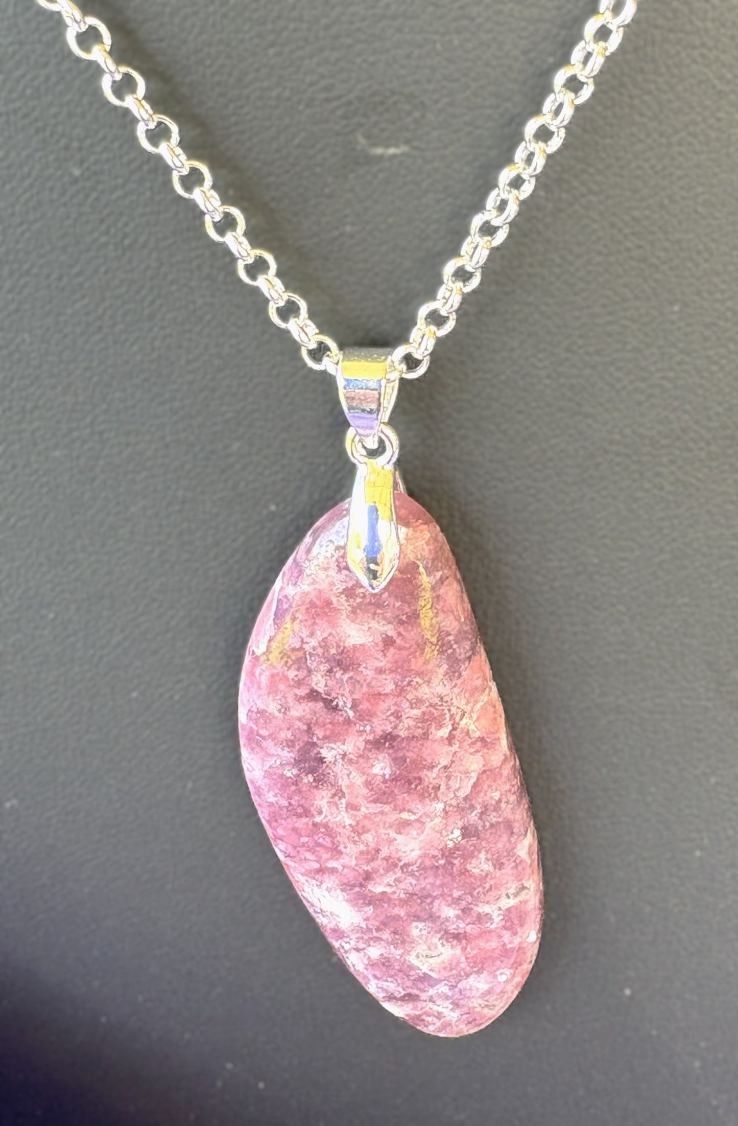 Lepidolite pear shaped- Silver