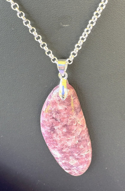 Lepidolite pear shaped- Silver