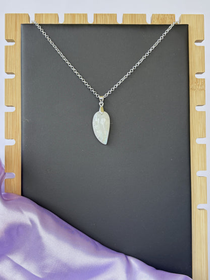 Rainbow Moonstone upside down teardrop - Silver