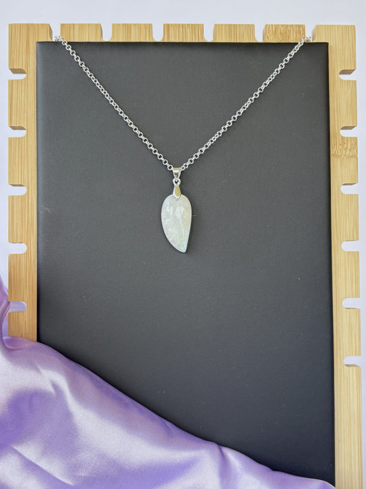 Rainbow Moonstone upside down teardrop - Silver