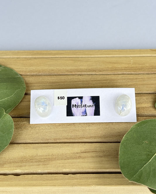 Moonstone Cabochon Large Stud