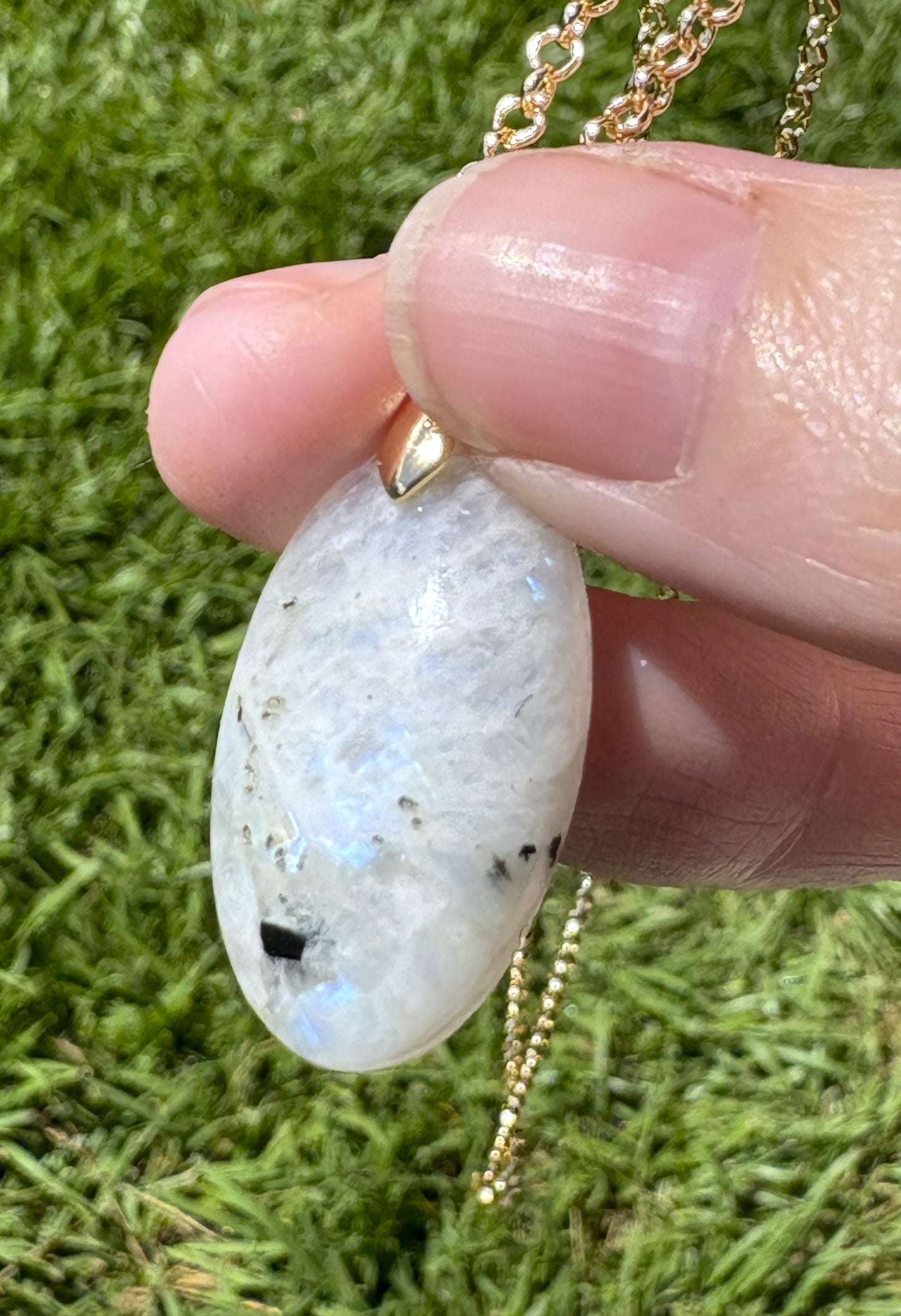 Rainbow Moonstone Oval- Gold