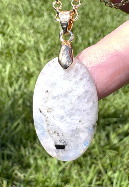 Rainbow Moonstone Oval- Gold