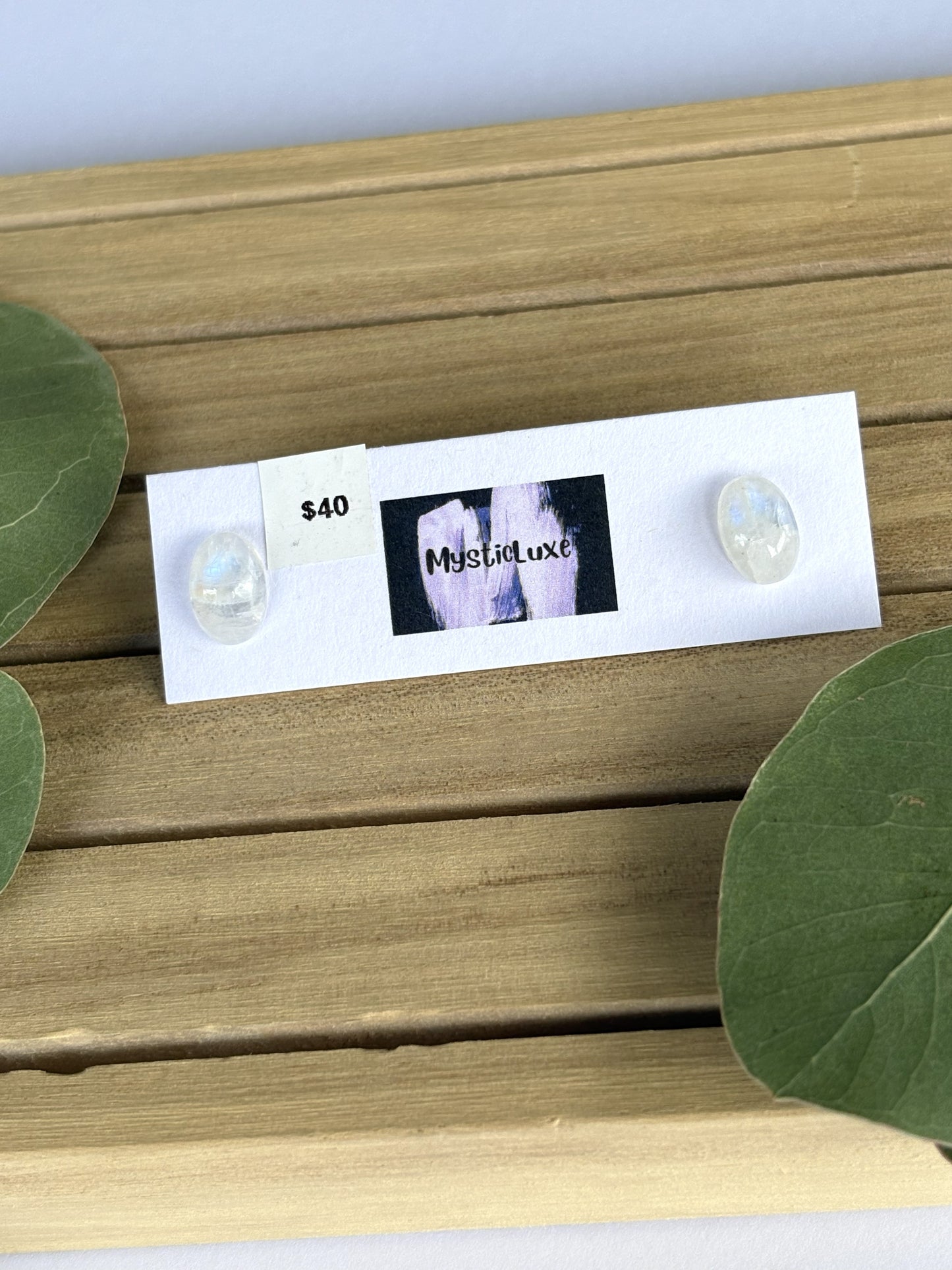 Moonstone Cabochon Stud