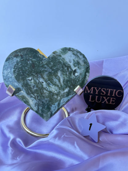 Moss Agate Hearts