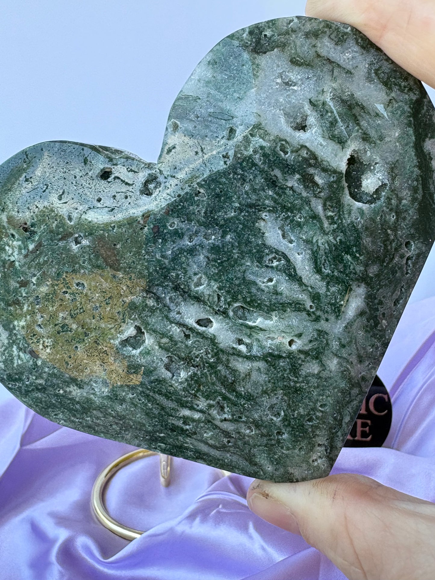 Moss Agate Hearts