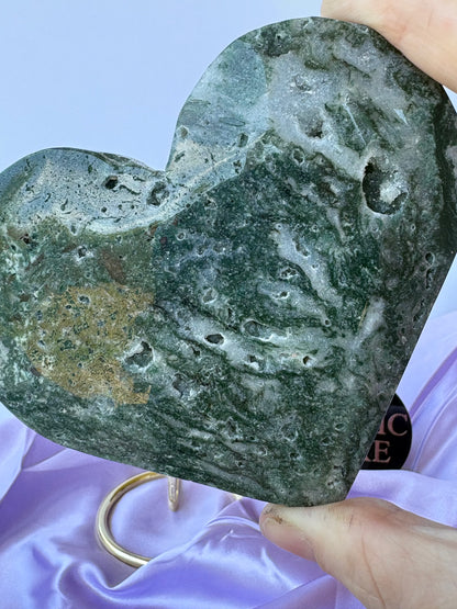 Moss Agate Hearts