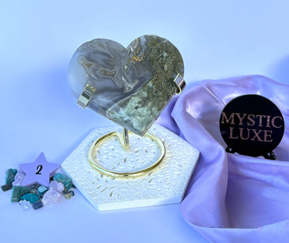 Moss Agate Hearts