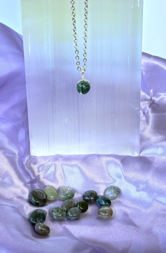 Moss Agate Teardrop