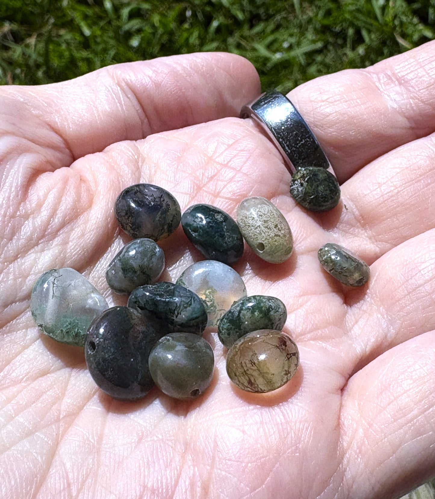 Moss Agate Teardrop