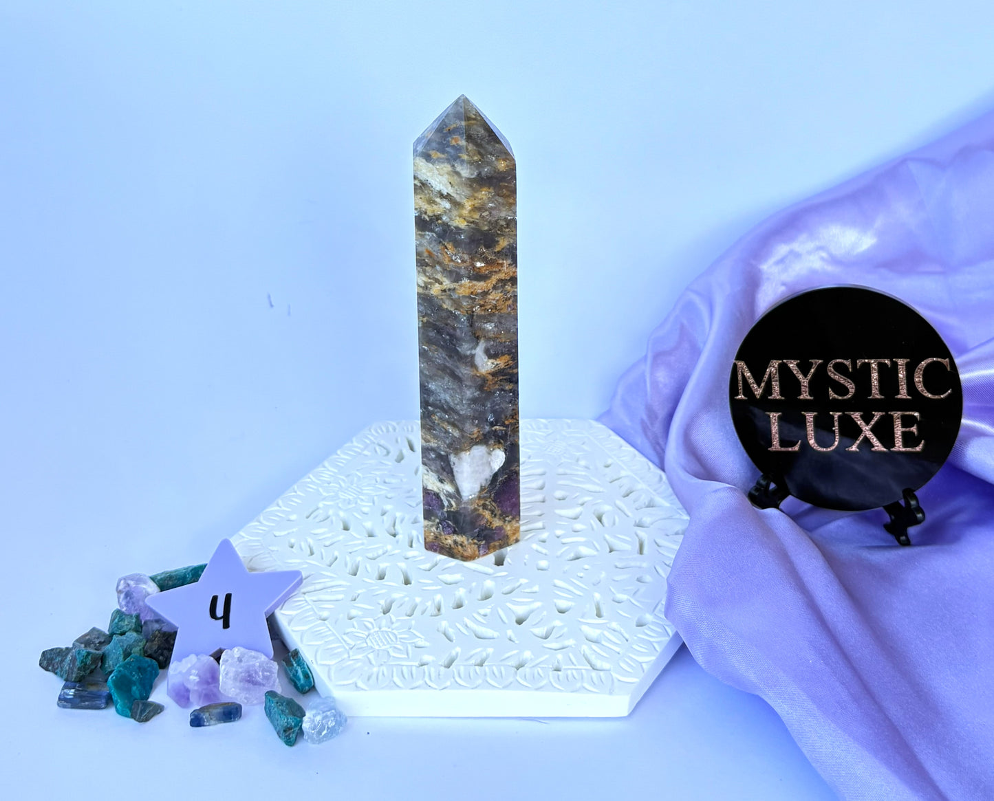 Pink Tourmaline and Smokey Quartz Towers