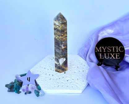 Pink Tourmaline and Smokey Quartz Towers