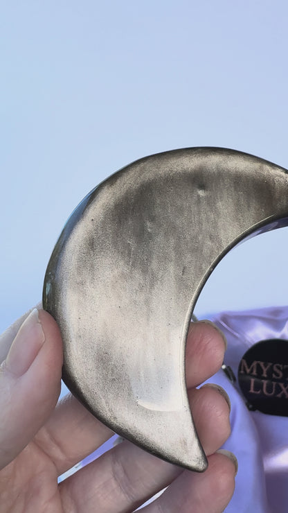 Silver Sheen Obsidian Moons