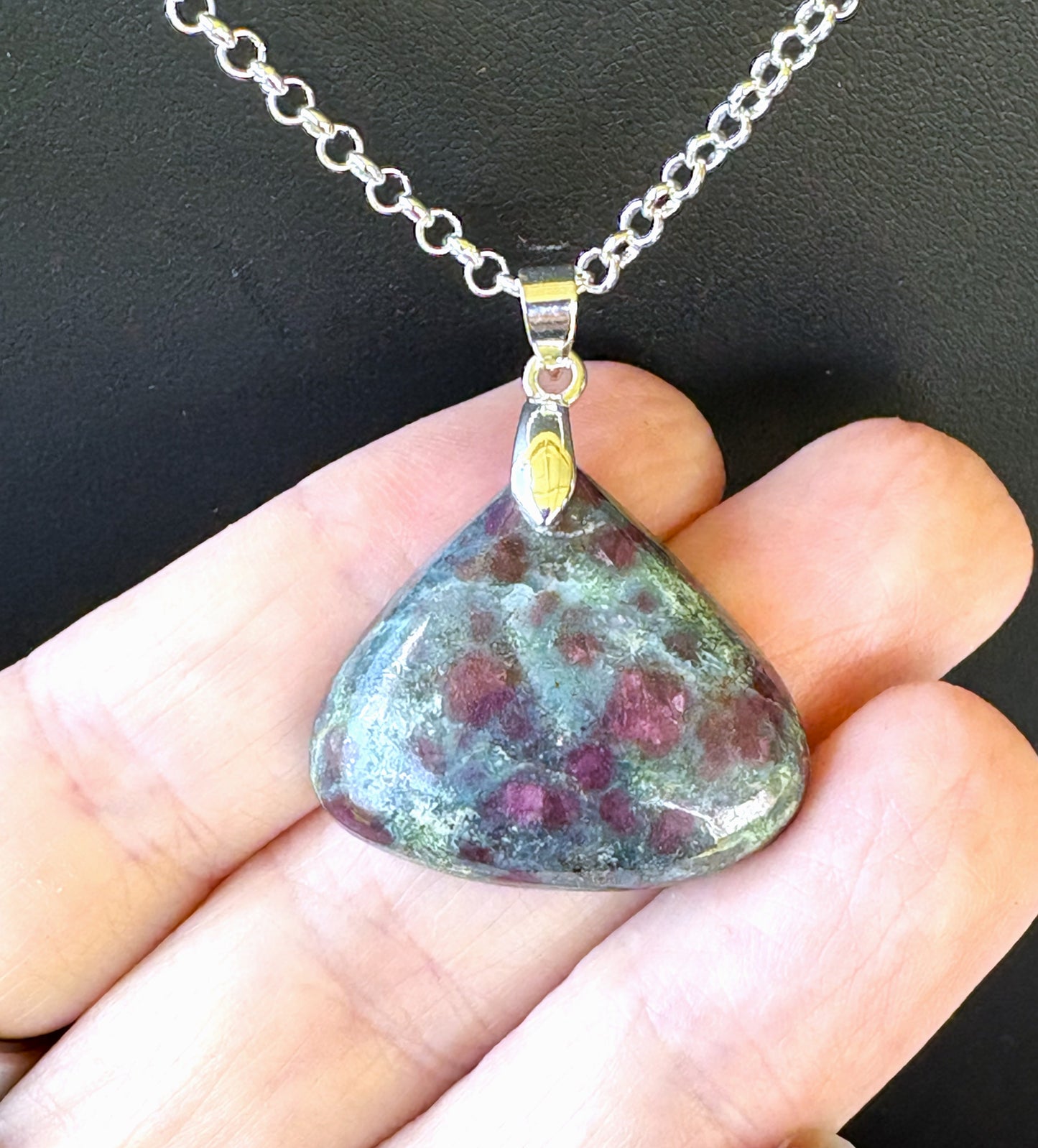 Ruby Kyanite Teardrop -Silver