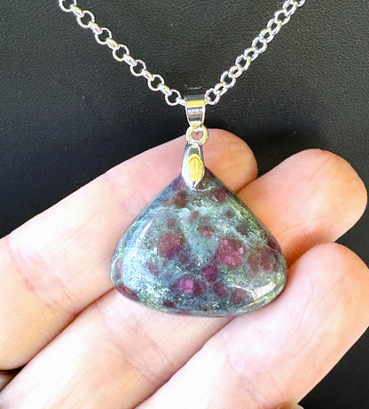Ruby Kyanite Teardrop -Silver