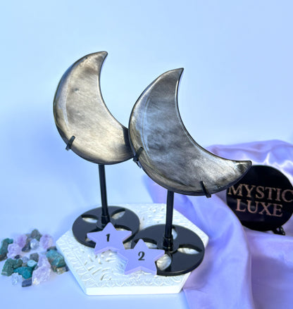 Silver Sheen Obsidian Moons