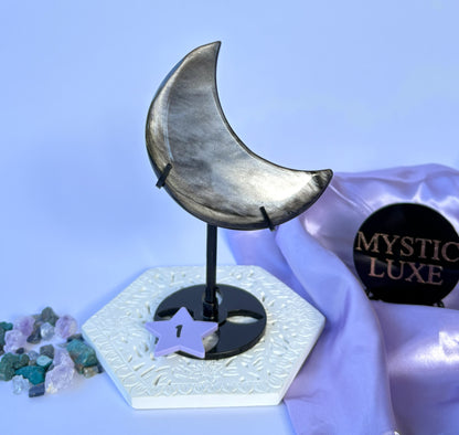 Silver Sheen Obsidian Moons