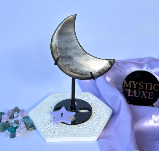 Silver Sheen Obsidian Moons