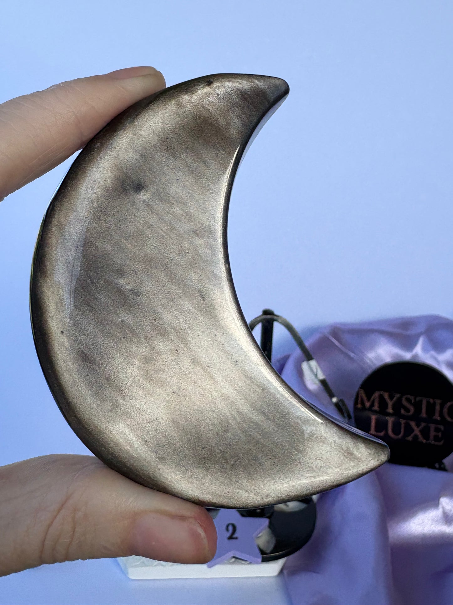 Silver Sheen Obsidian Moons
