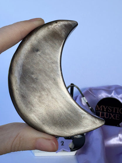 Silver Sheen Obsidian Moons