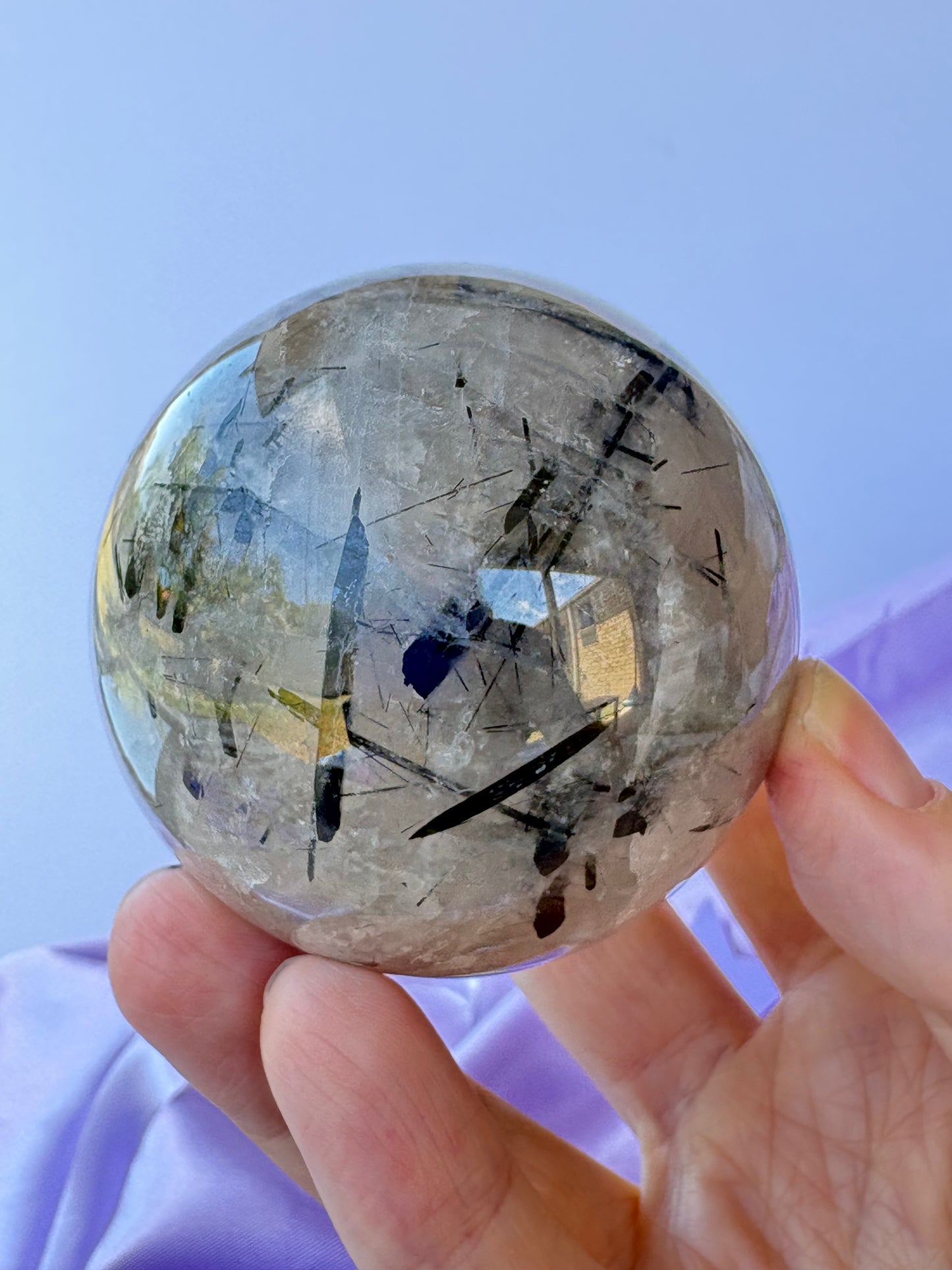 Tourmaline in Quartz Spheres