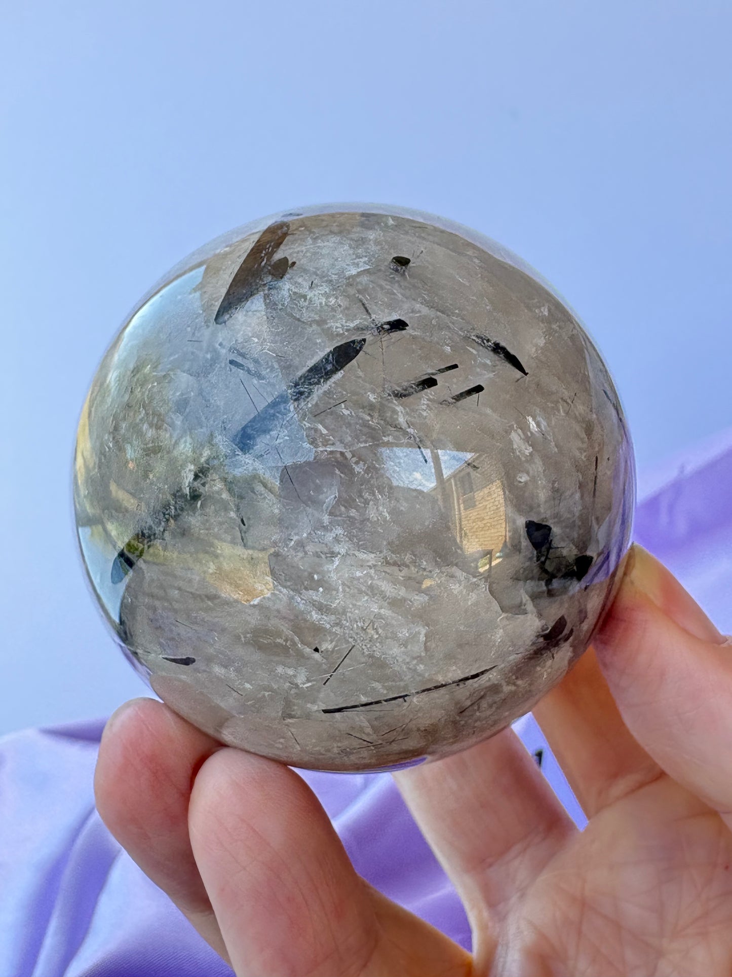 Tourmaline in Quartz Spheres
